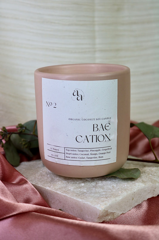 Hand-Poured Coconut Soy Wooden Wick Candles - Baecation