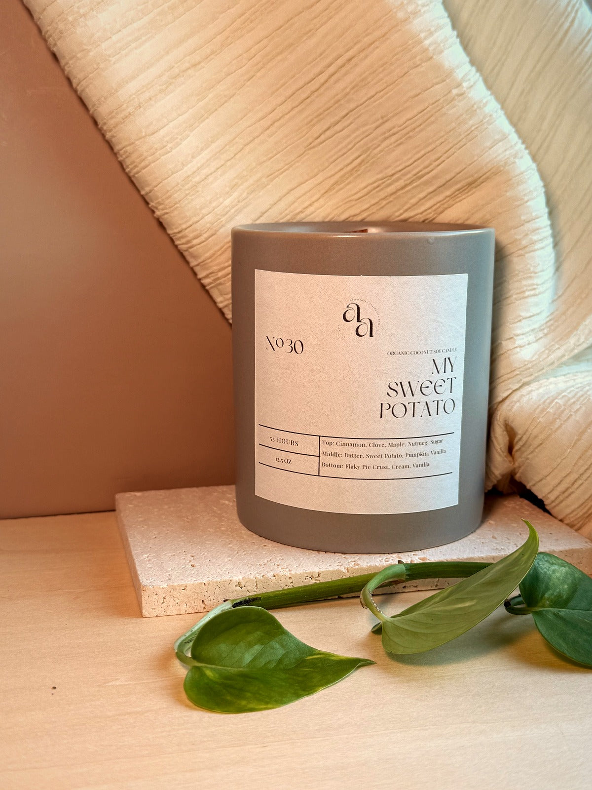 Hand-Poured Coconut Soy Wooden Wick Candle — My Sweet Potato