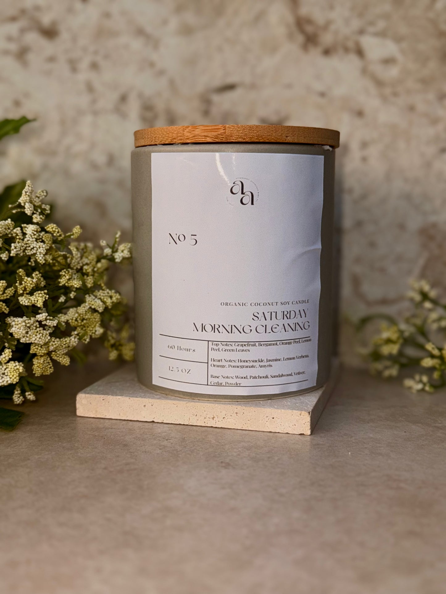 Hand Poured Coconut Soy Wooden Wick Candles- Saturday Morning Cleaning