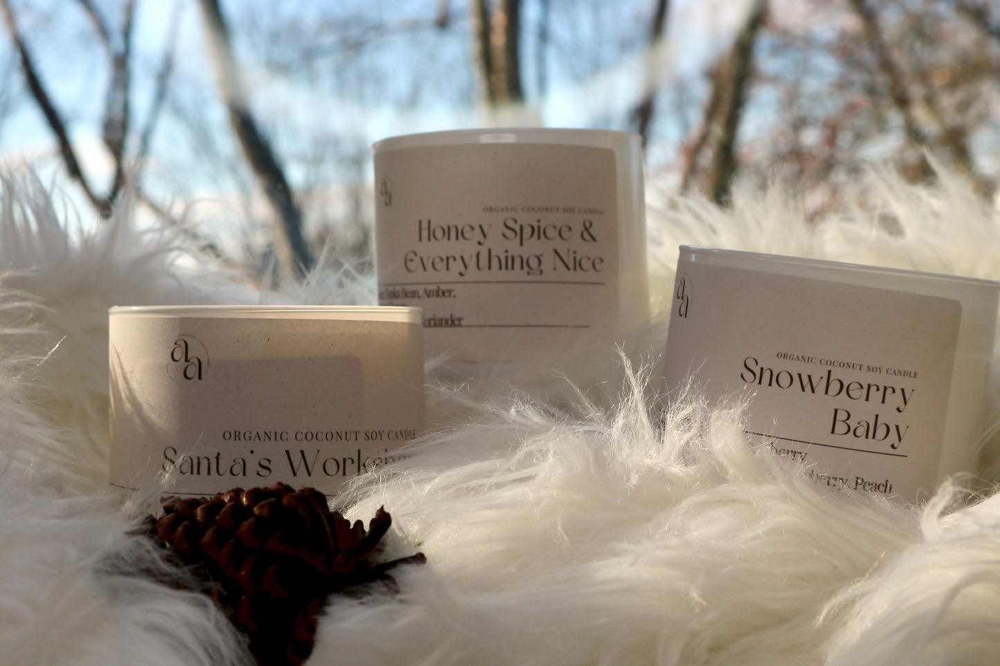 Hand Poured Coconut Soy Wooden Wick Candles- Santa's Workshop