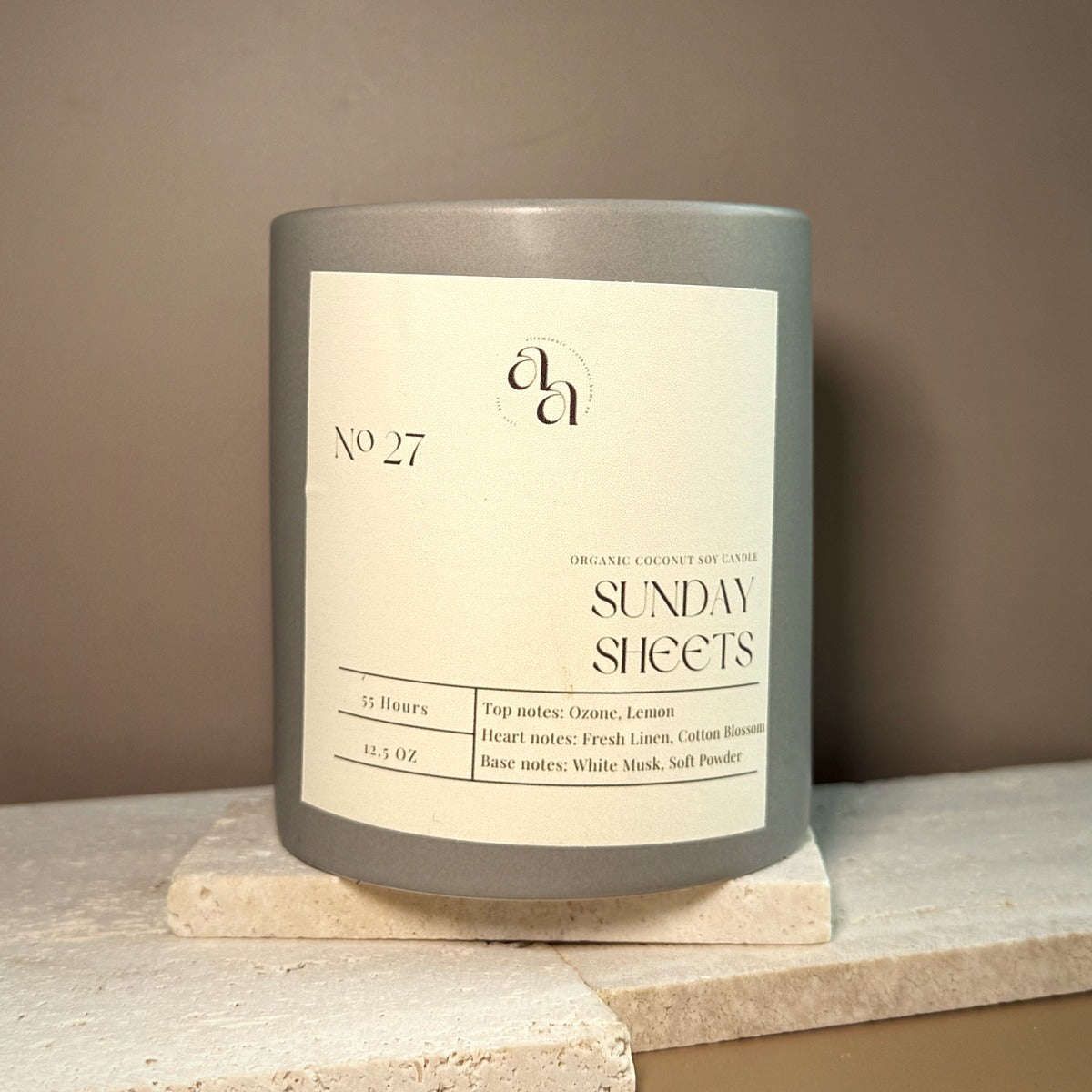 Hand-Poured Coconut Soy Wooden Wick Candle —Sunday Sheets
