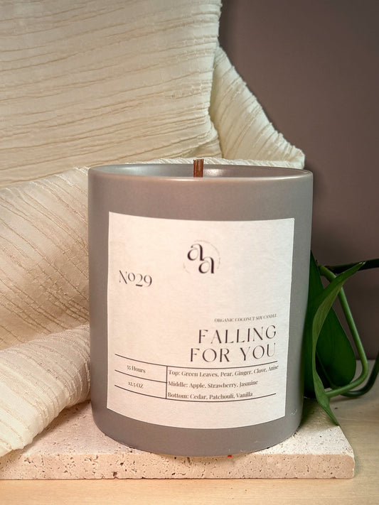 Hand-Poured Coconut Soy Wooden Wick Candle — Falling For You