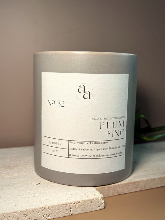 Hand-Poured Coconut Soy Wooden Wick Candle — Plum Fine