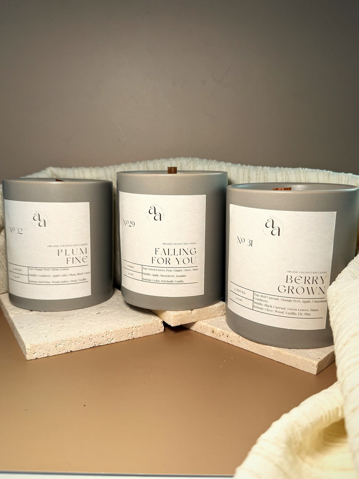 Hand-Poured Coconut Soy Wooden Wick Candle — Falling For You
