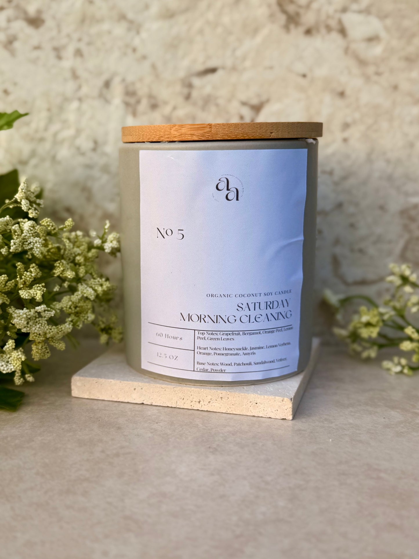 Hand Poured Coconut Soy Wooden Wick Candles- Saturday Morning Cleaning