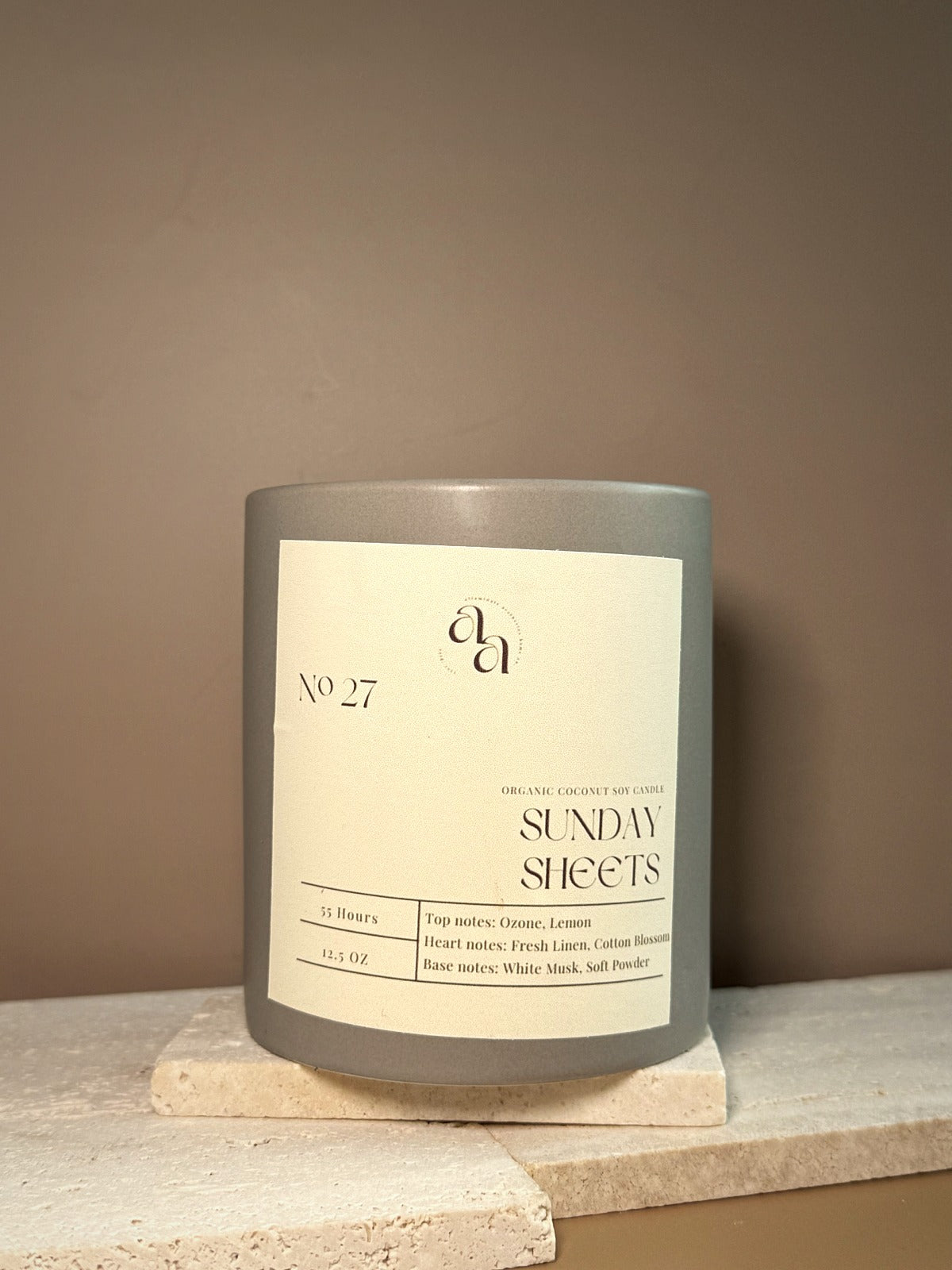 Hand-Poured Coconut Soy Wooden Wick Candle —Sunday Sheets